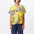 camicie obey FLAMIN' FLOWERS SHIRT - CYBER YELLOW