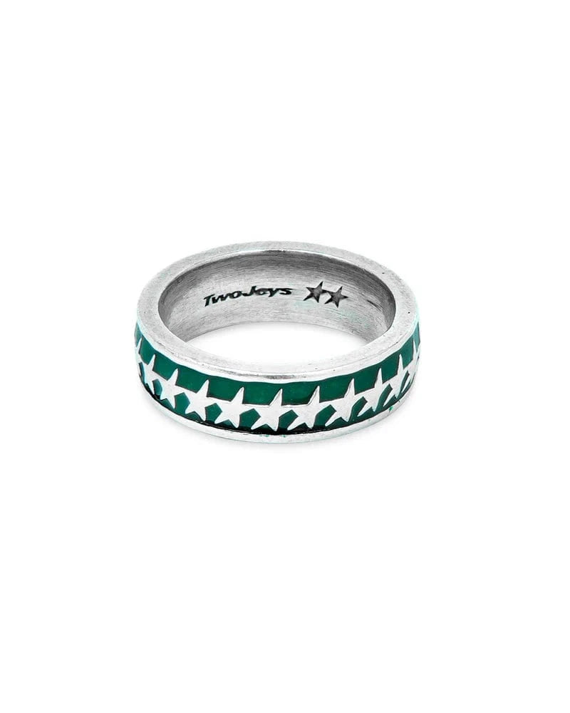 two jeys anelli All Round Icon Ring Green