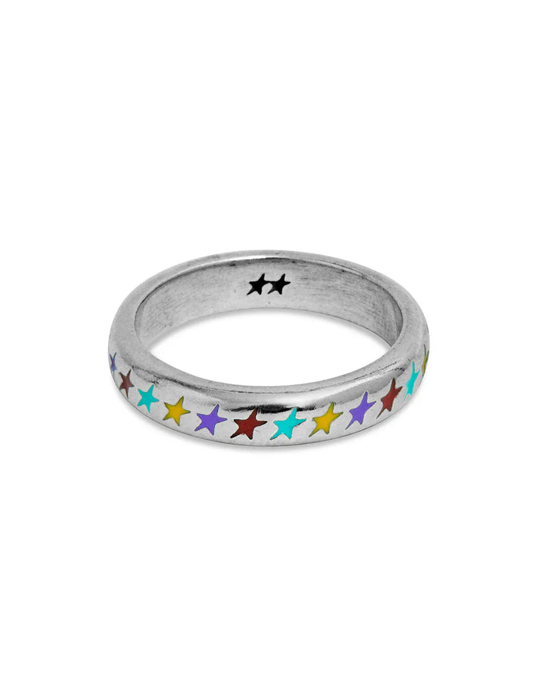 two jeys anelli Enameled Multicolor Starline Ring S