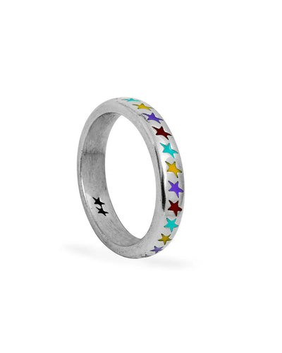 anelli two jeys ENAMELED MULTICOLOR STARLINE RING S