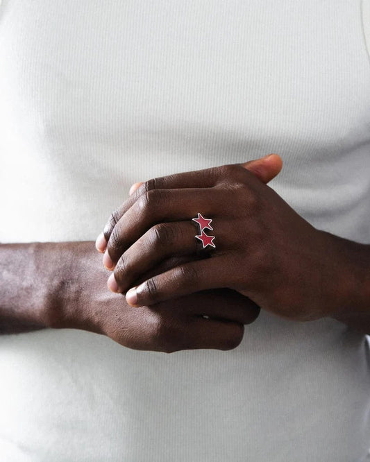 two jeys Icon Red Enameled Single Ring foto 2