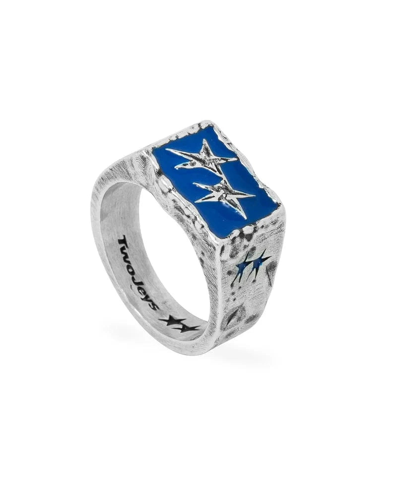 two jeys anelli Ignorant Icon Ring Blue
