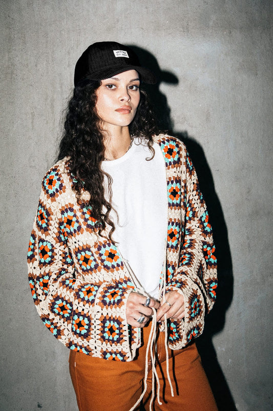 brixton Crochet Knit Kimono foto 5