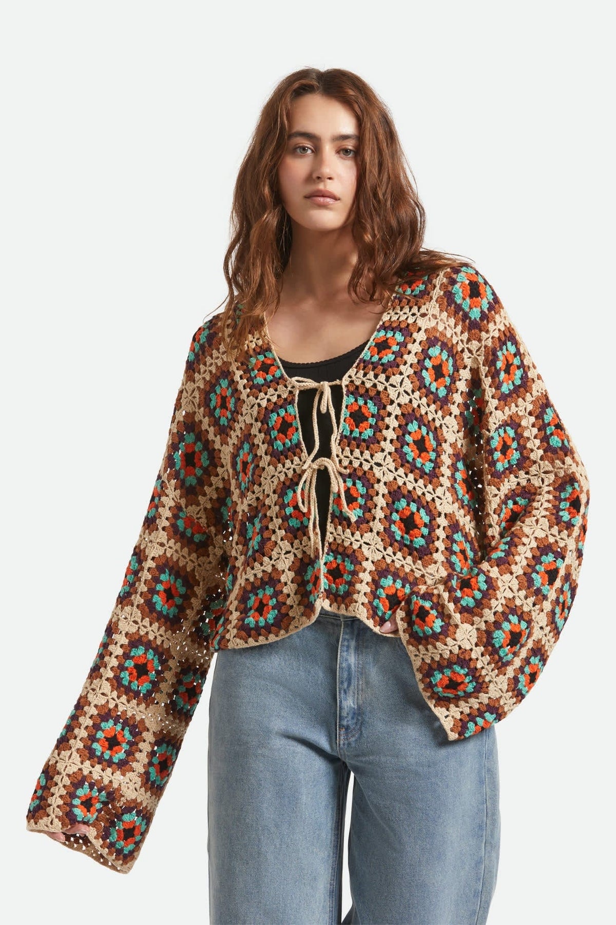 brixton Crochet Knit Kimono