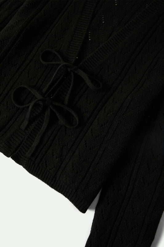 brixton Cropped Pointelle Tie Cardigan foto 9