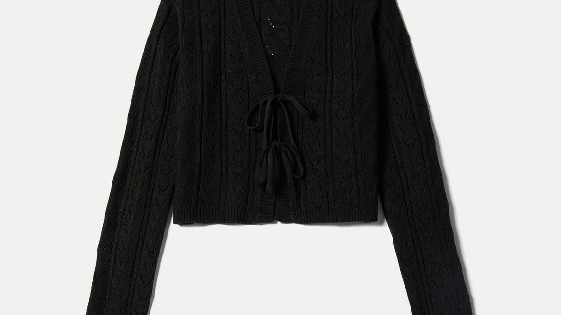 Brixton | sweaters Cropped Pointelle Tie Cardigan
