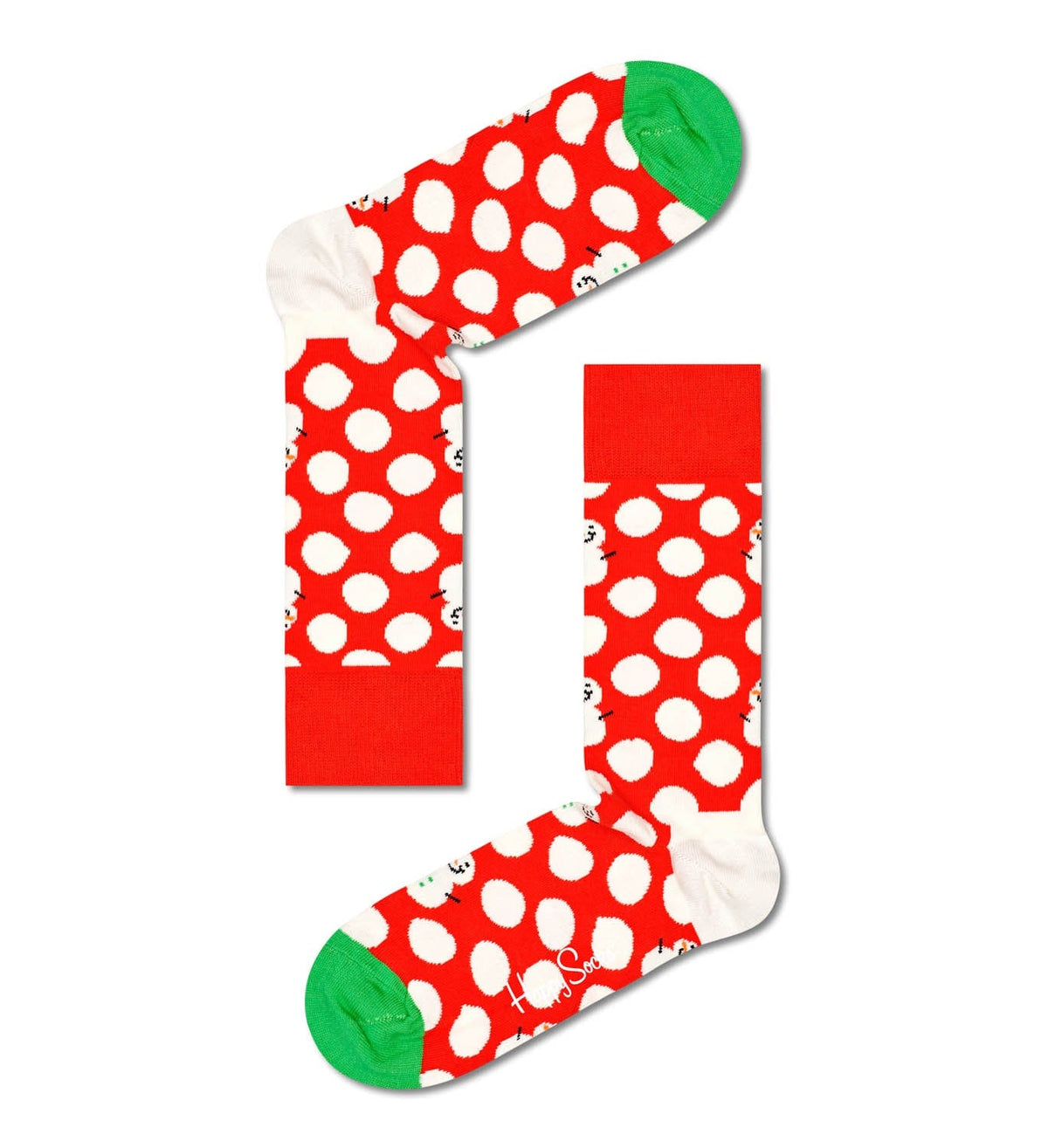 happy socks calze 2-PACK BIG DOT SNOWMAN GIFT SET