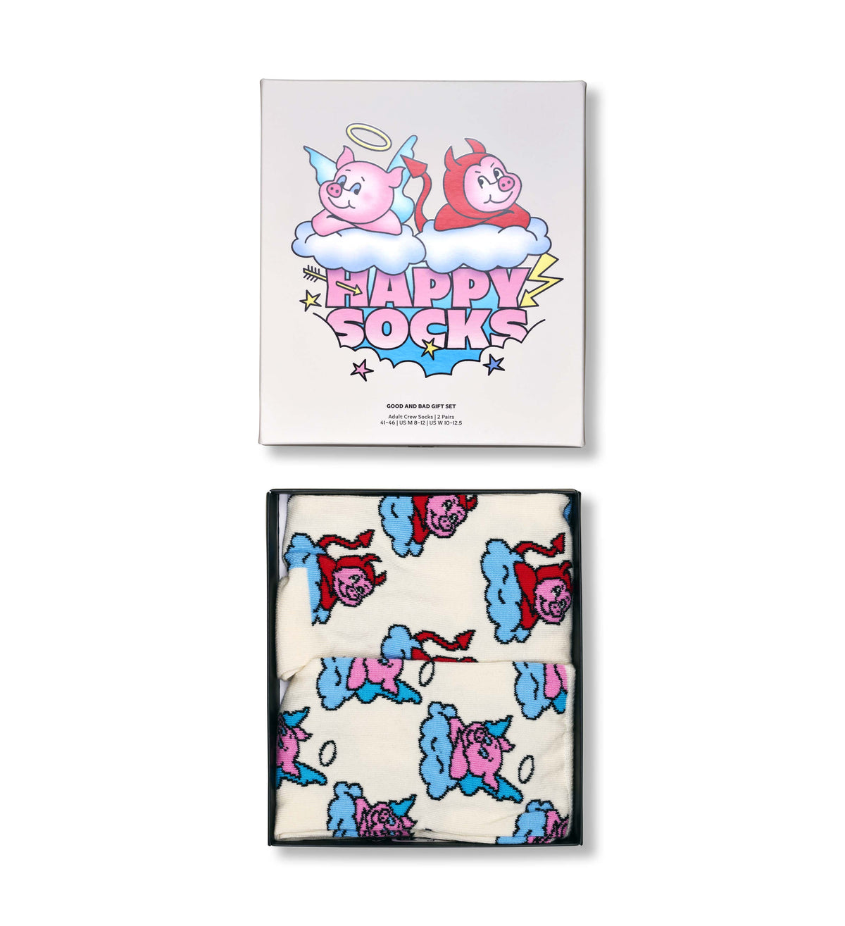 happy socks calze 2 Pack Good Bad Pig Socks Gift Set