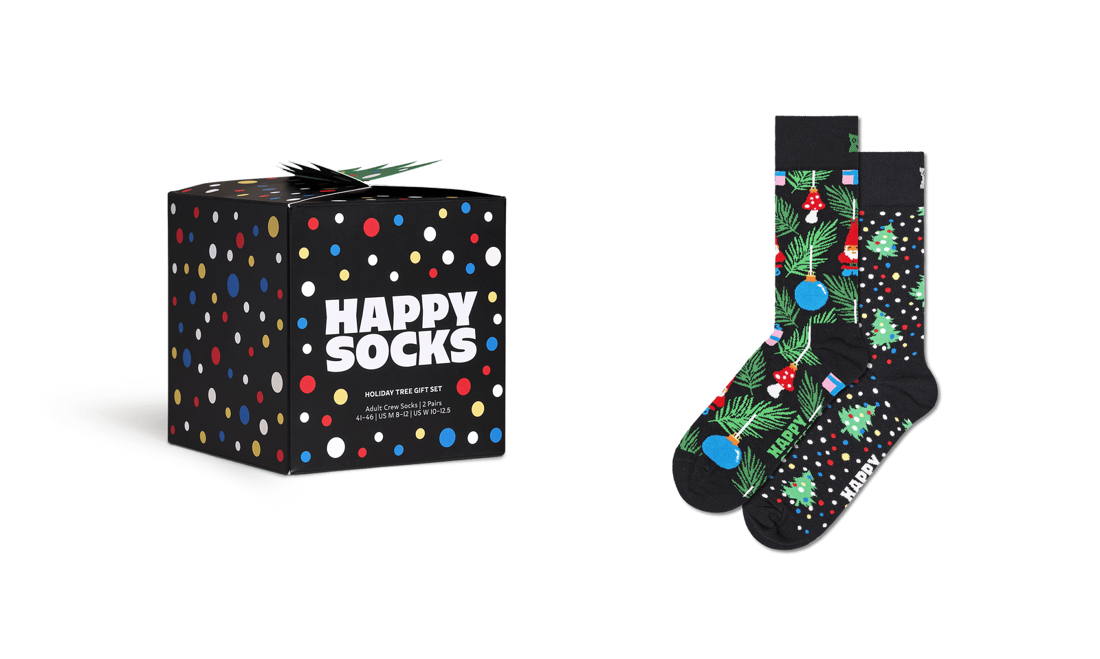 happy socks calze 2 Pack Holiday Tree Gift Set