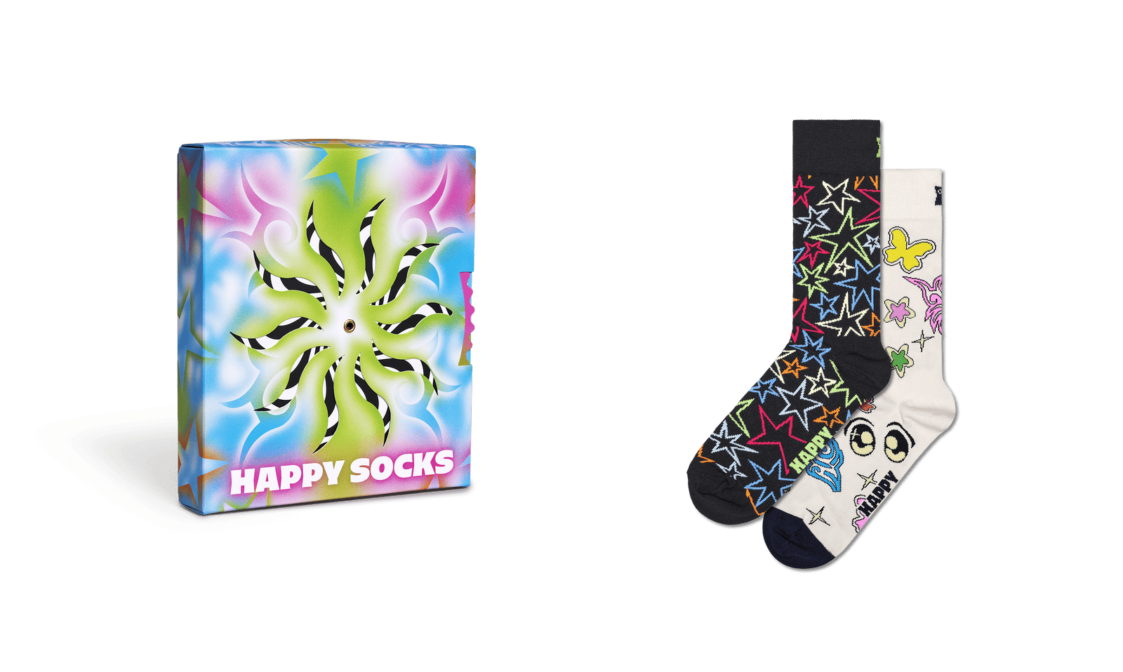 happy socks calze 2 Pack Spinning Wheel Gift Set