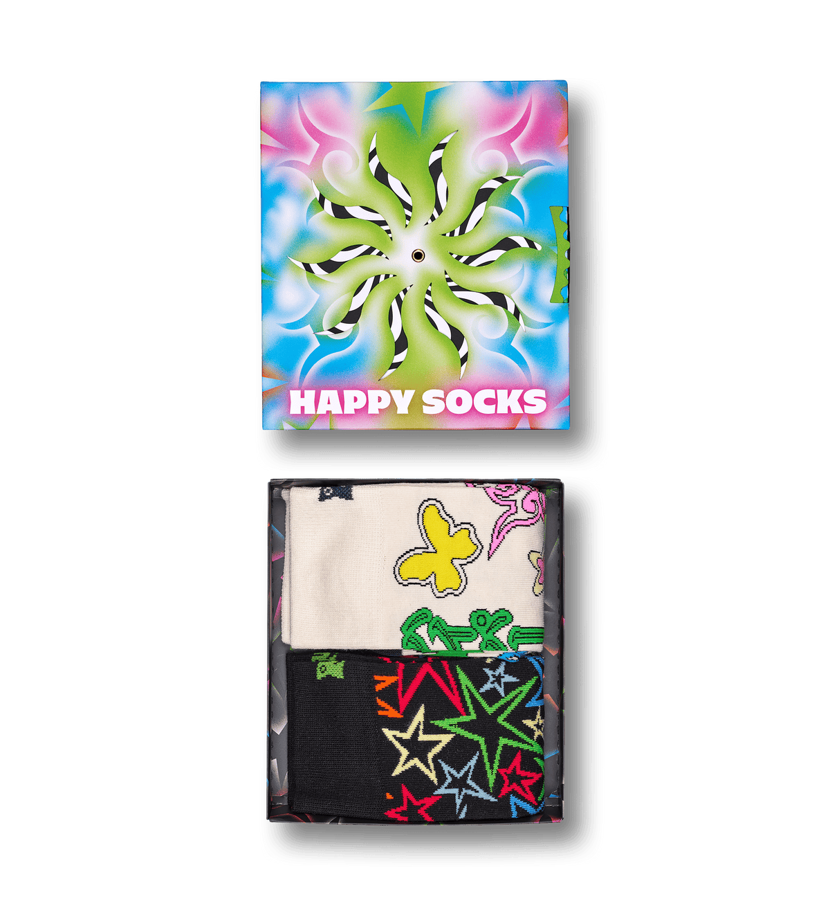 happy socks calze 2 Pack Spinning Wheel Gift Set