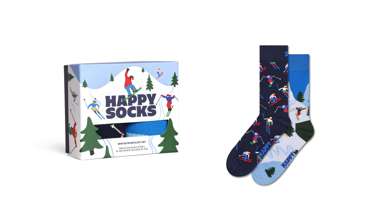 happy socks calze 2 Pack Winter Sports Socks Gift Set