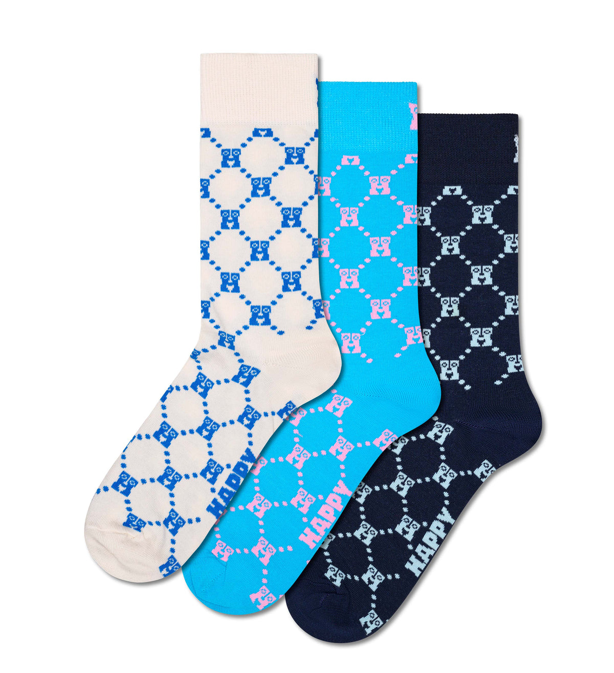 happy socks calze 3 Pack H Monogram Socks