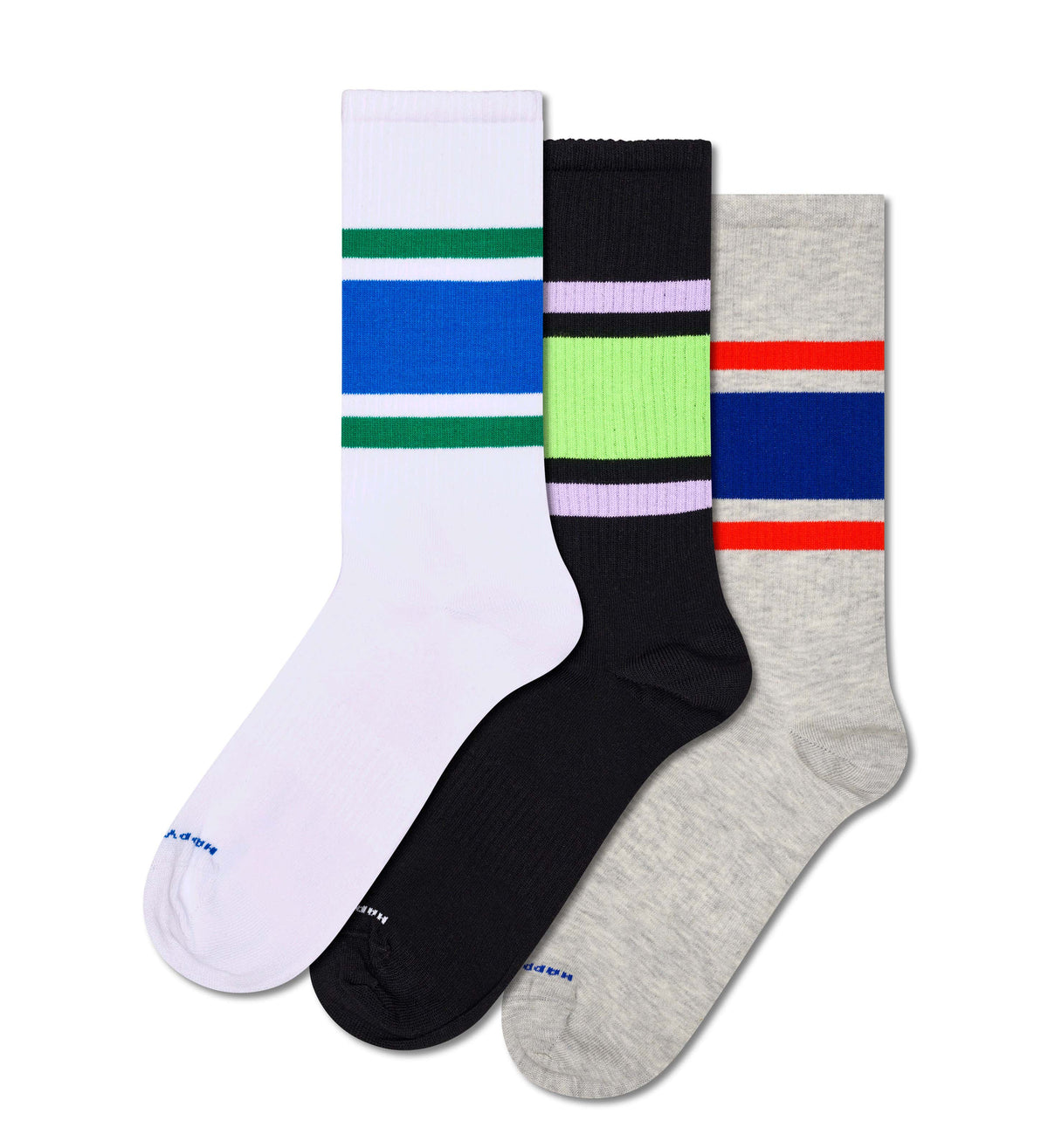 happy socks calze 3 Pack Simple Stripe Sneaker Socks