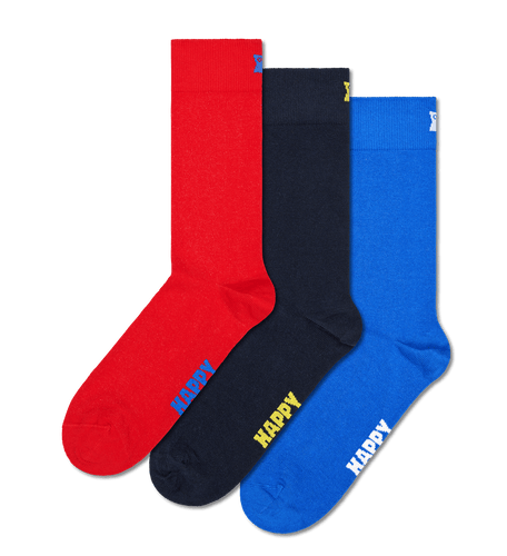 calze happy socks 3 PACK SOLID SOCKS BLUE