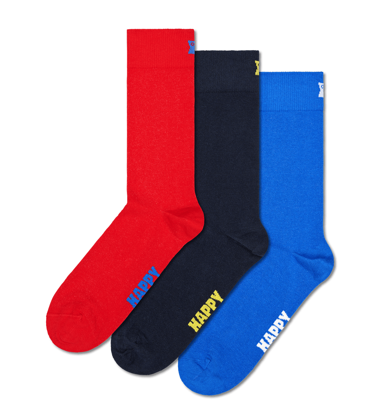 happy socks calze 3 PACK SOLID SOCKS BLUE