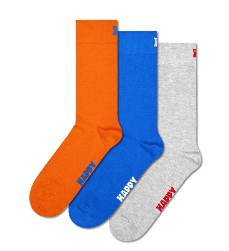 calze happy socks 3 PACK SOLID SOCKS GREY