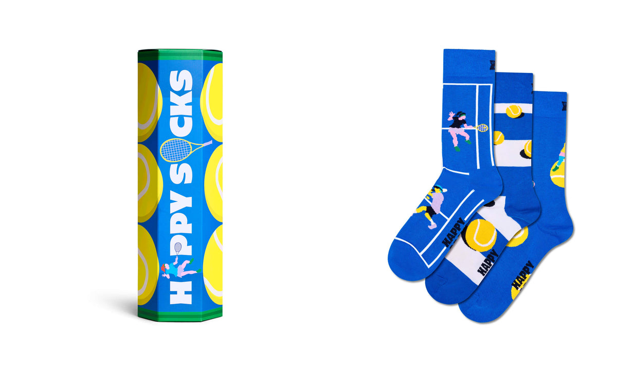 happy socks calze 3 Pack Tennis Socks Gift Set