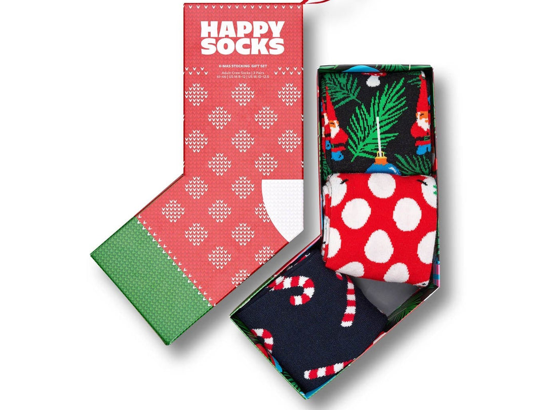 Happy Socks Unisex 3-Pack Holiday Tree Gift Box Socks, Mixed, 41-46 (3er Pack