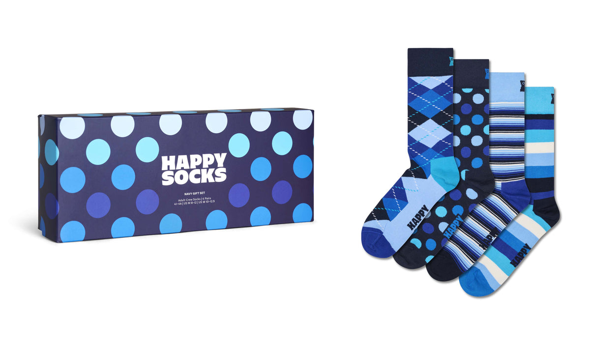 happy socks calze 4 Pack Navy Socks Gift Set