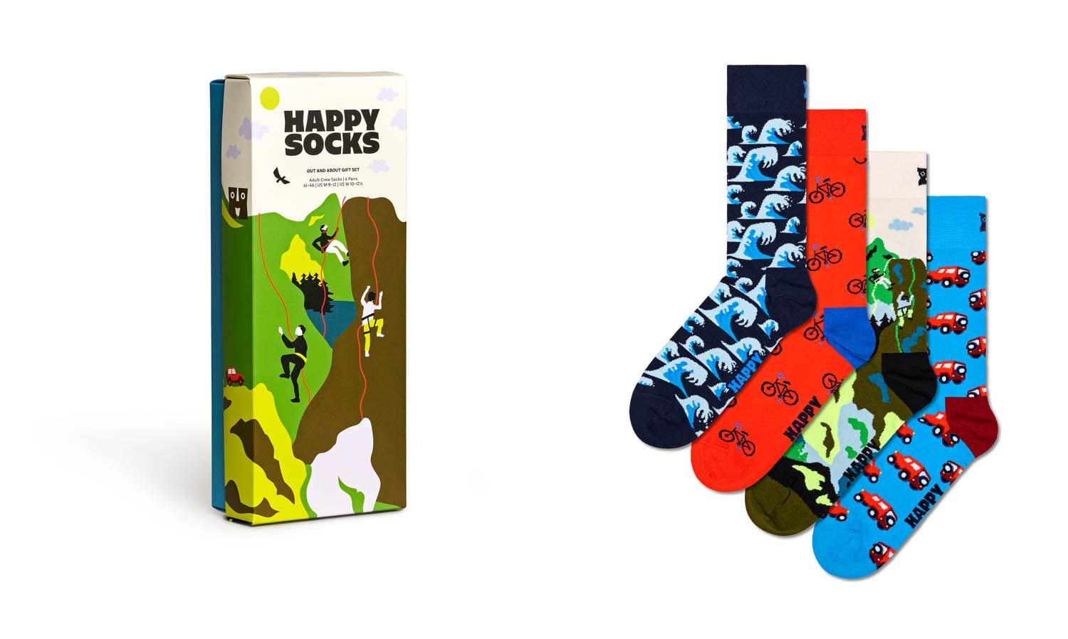Happy socks, 4 pack out and about socks gift set