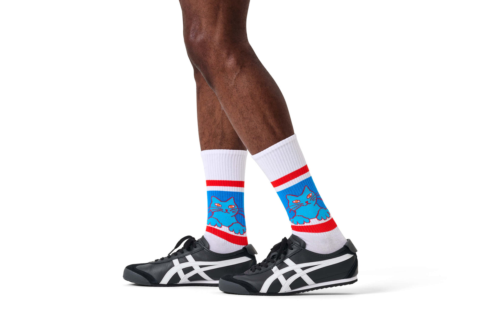 happy socks calze Cat On Stripe Sneaker Sock