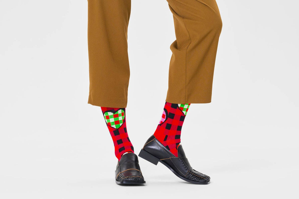 happy socks calze CHECKED HEART SOCK