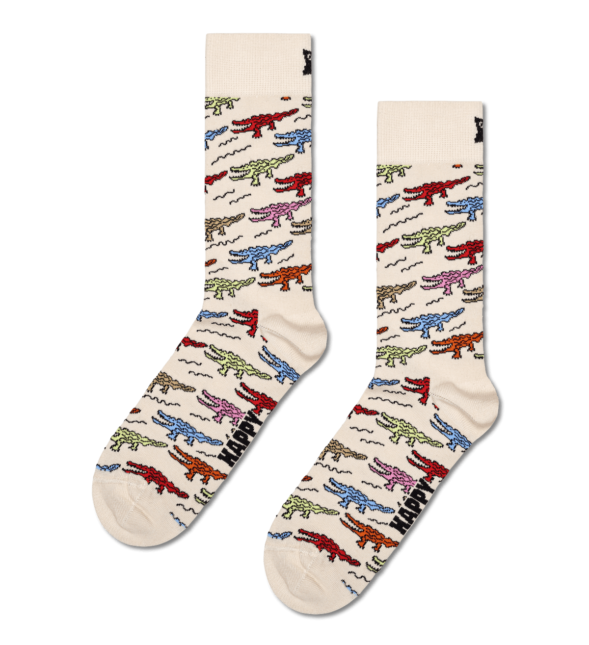 happy socks calze CROCODILE SOCK BEIGE