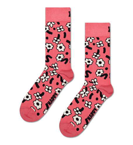 calze happy socks DANCING FLOWER SOCK DARK PINK