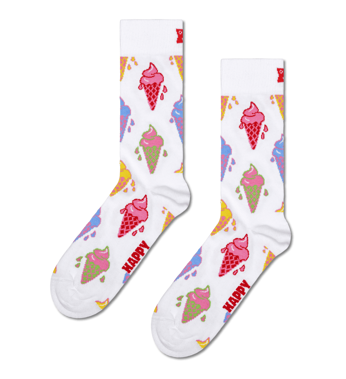 happy socks calze ICE CREAM SOCK WHITE