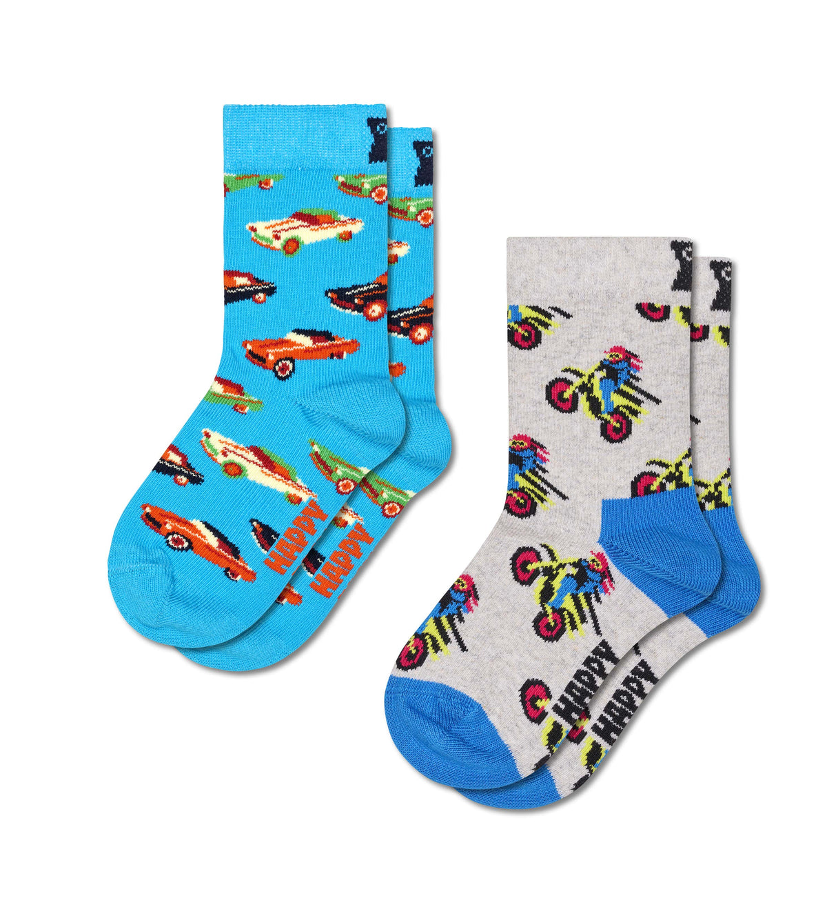 happy socks calze Kids 2 Pack Car Socks