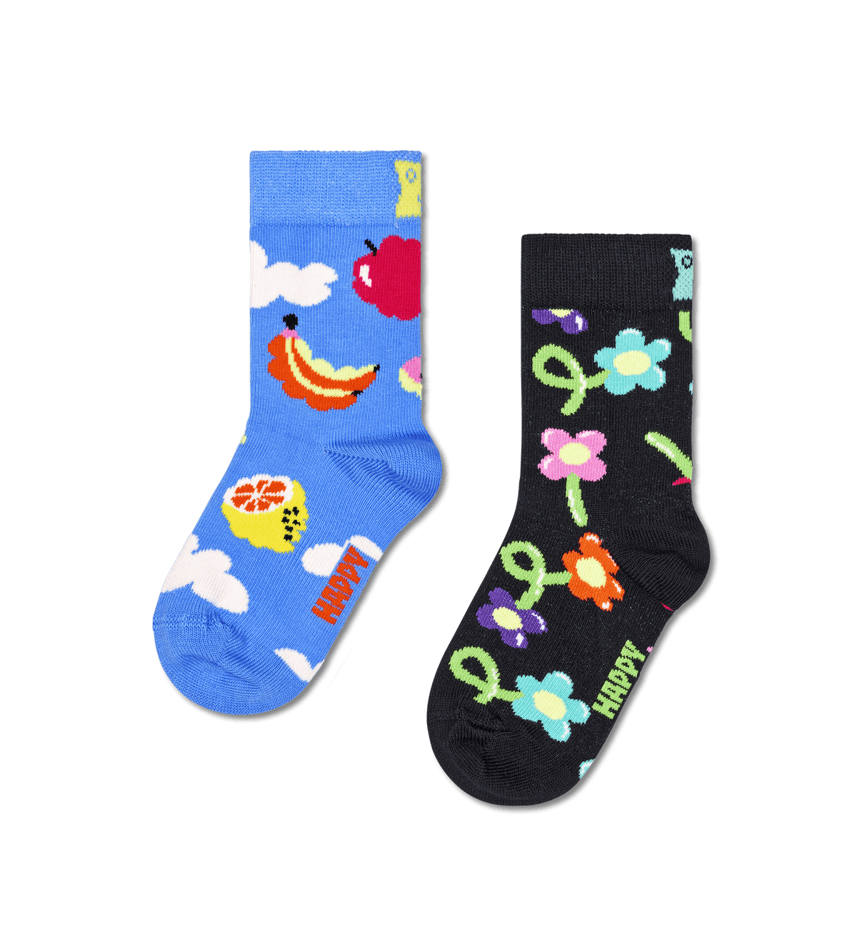 happy socks calze Kids 2 Pack Cloudy Fruit Socks