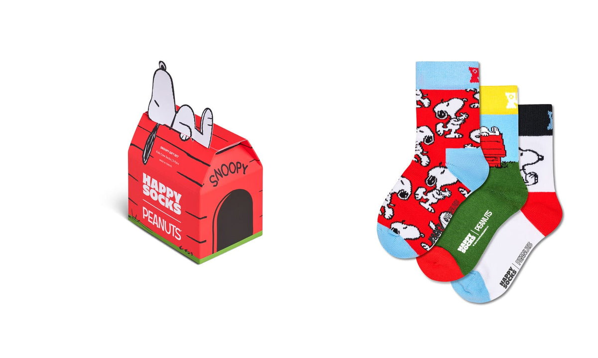 happy socks calze Kids Peanuts 3 Pack Socks Gift Set