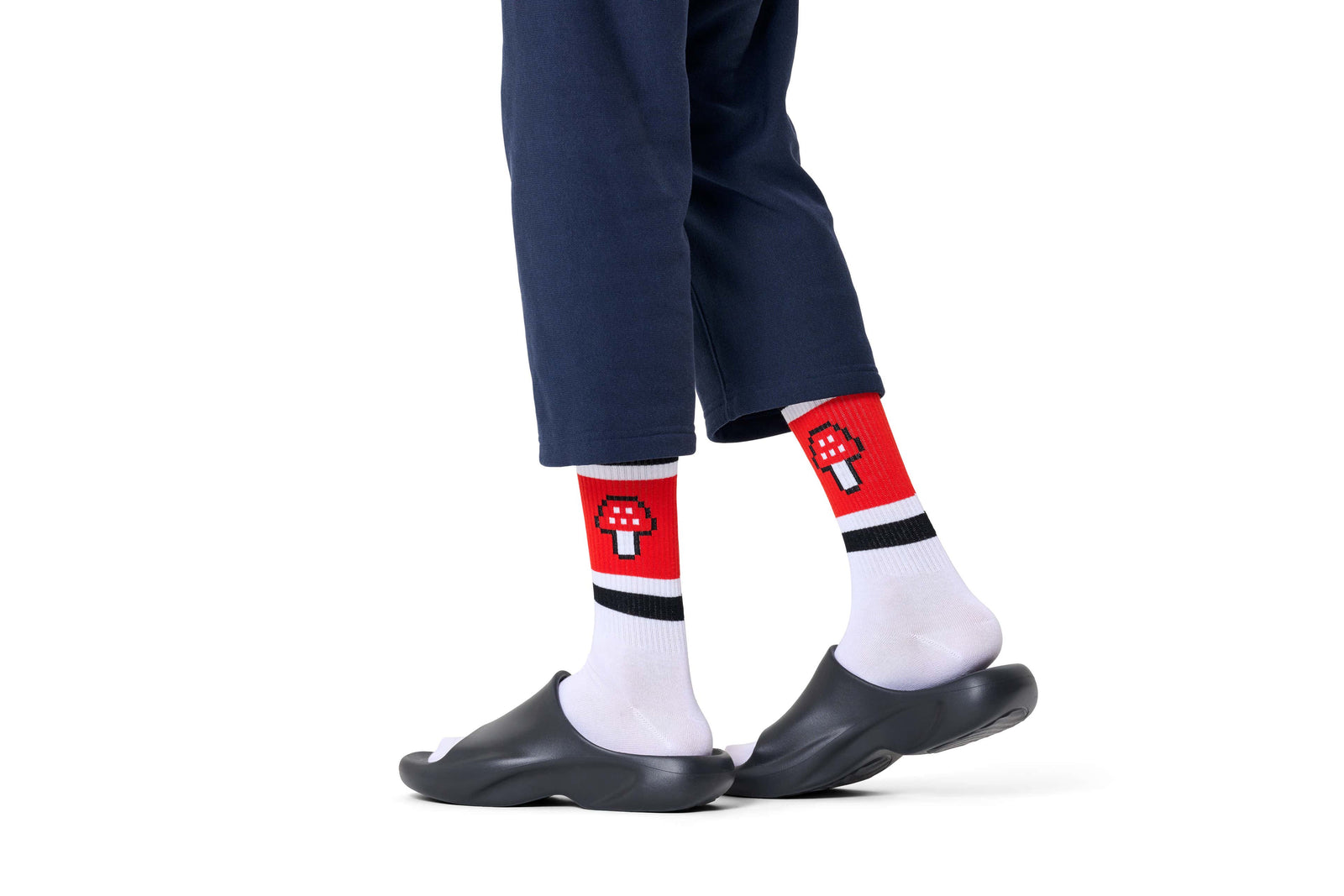 happy socks calze Mushroom Stripe Sneaker Sock
