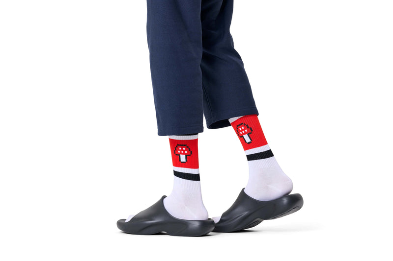 happy socks calze Mushroom Stripe Sneaker Sock
