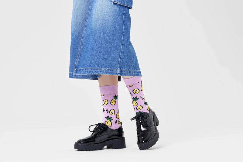 happy socks calze PINEAPPLE SOCK LIGHT PURPLE