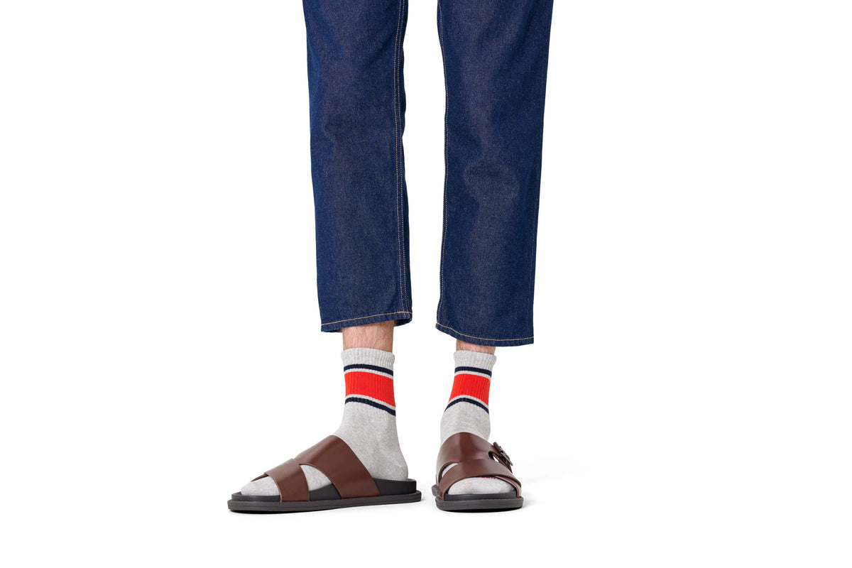 happy socks calze Simple Stripe 1 2 Crew Sneaker Sock