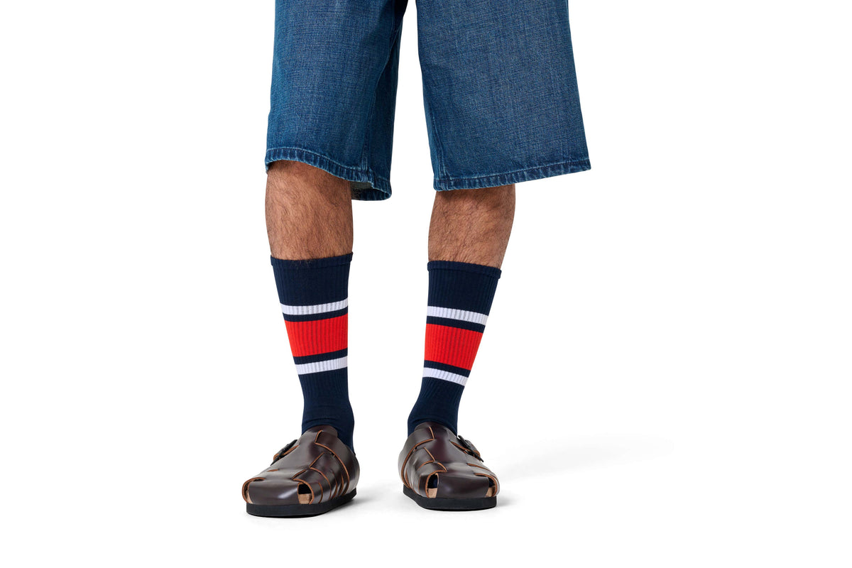 happy socks calze Simple Stripe Sneaker Sock