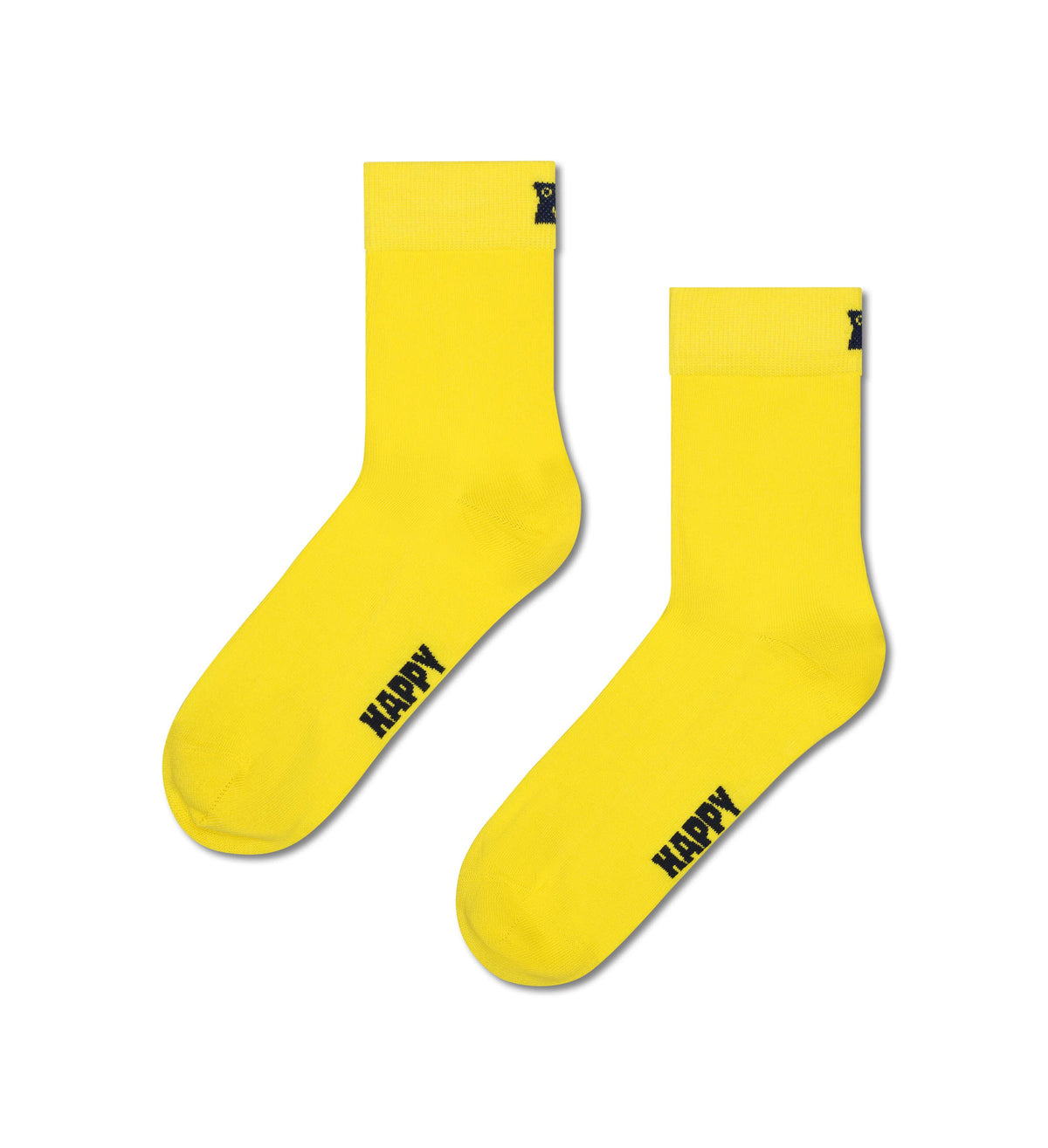 happy socks calze Solid 1 2 Crew Sock Yellow