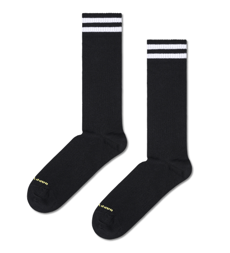 calze happy socks SOLID SNEAKER THIN CREW SOCK BLACK
