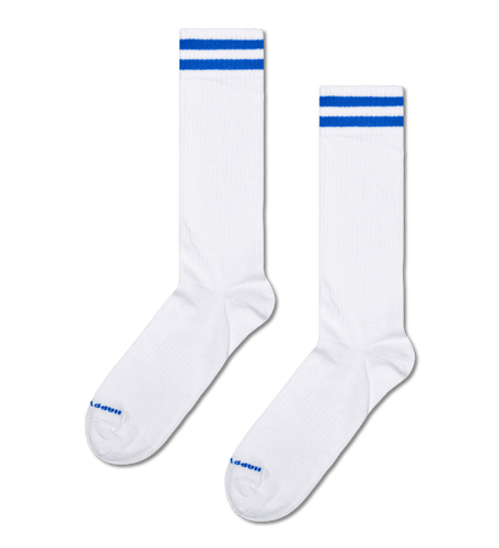 calze happy socks SOLID SNEAKER THIN CREW SOCK WHITE