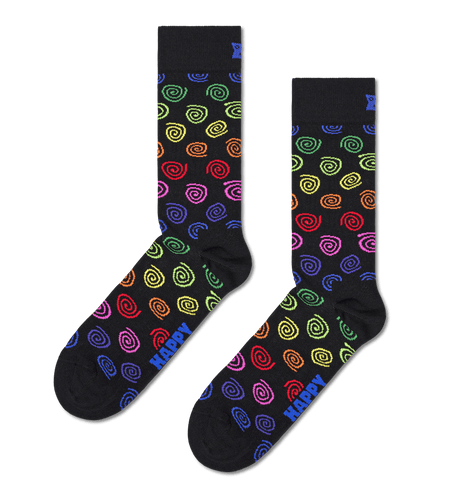 calze happy socks SWIRL SOCK BLACK