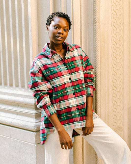 brava fabrics CHECK OVERSIZED BLOUSE - SPICE foto 7