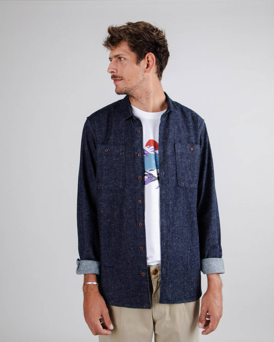 brava fabrics RECYCLED OVERSHIRT - DENIM foto 1