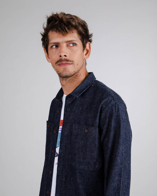 brava fabrics RECYCLED OVERSHIRT - DENIM foto 3