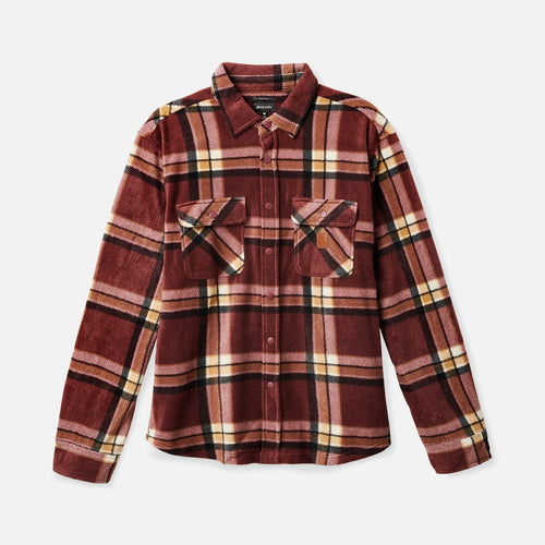 camicie brixton BOWERY L/S ARCTIC STRETCH FLEECE - MAHOGANY PLAID
