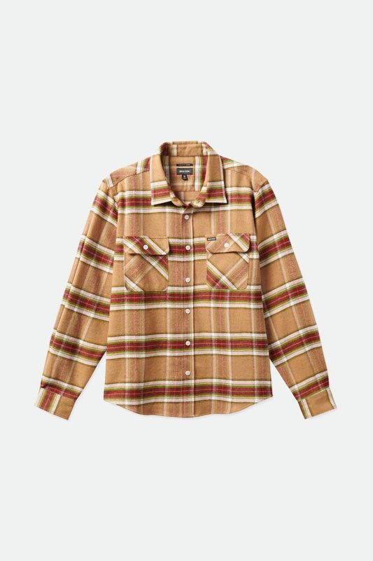 brixton BOWERY L/S FLANNEL - LIGHT BROWN/BURNT HENNA foto 1