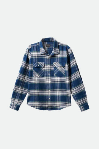 camicie brixton BOWERY L/S FLANNEL - MOONLIT OCEAN/GREY