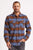 camicie brixton BOWERY L/S X FLANNEL WASHED BROWN/MINERAL BLUE