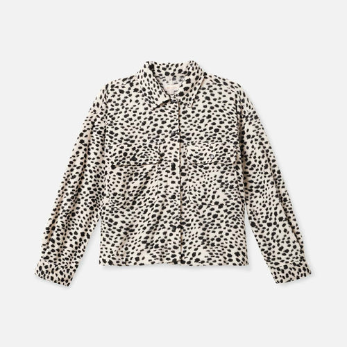 camicie brixton BOWERY W L/S ARCTIC STRETCH FLEECE - BEIGE CHEETAH